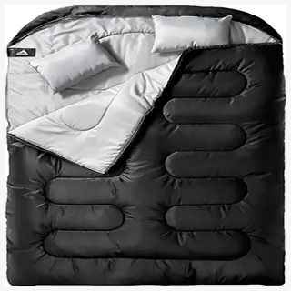 MEREZA Double Sleeping Bag for Adults Mens with Pillow