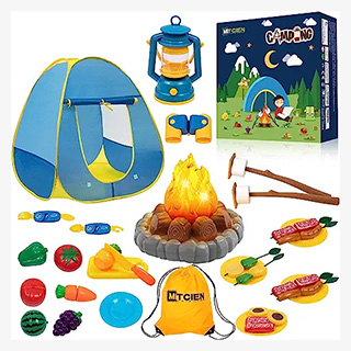 MITCIEN Kids Camping Play Tent with Toy Campfire