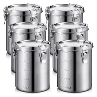 Zopeal 6 Pack 34 Oz Stainless Steel Canisters Set